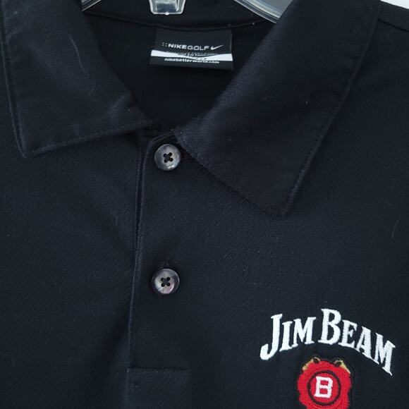 Nike Golf Jim Beam Logo Polo Shirt Men Size Small Black Short Sleeve Athleisure - Picture 3 of 7